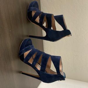 Sandals high heel blue suede